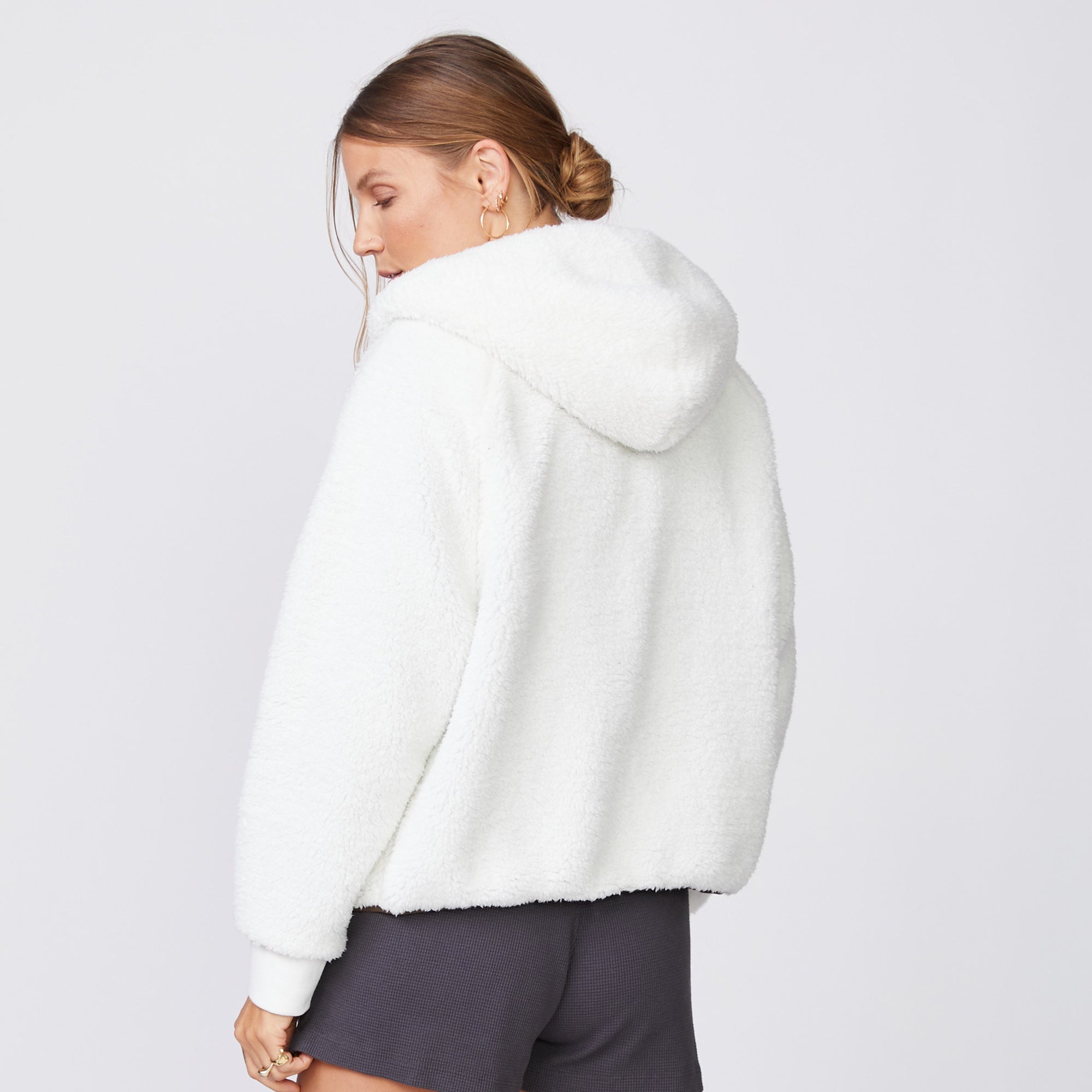 Sherpa Hooded Jacket | Women | Ivory