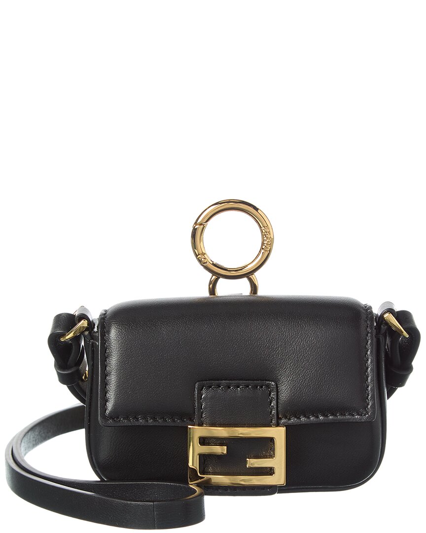FENDI | Womens | Baguette Leather Bag Charm | Black