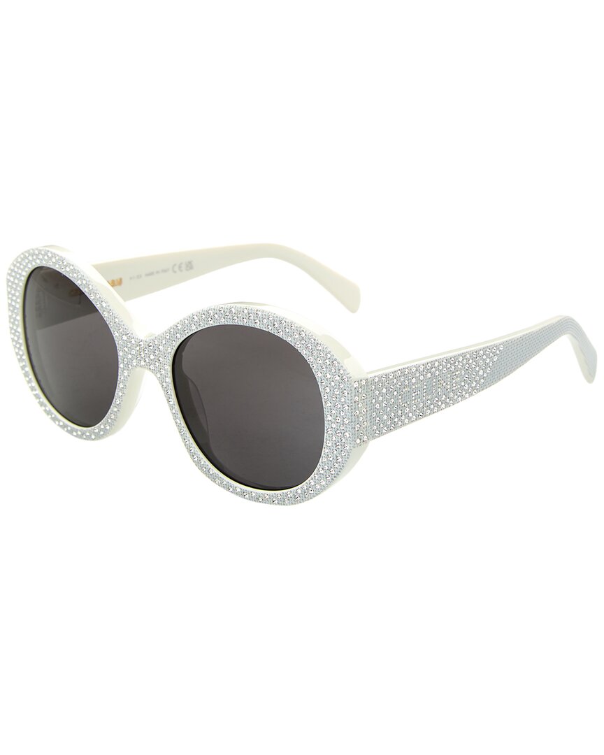 CELINE | Womens | CL4240IS 53mm Sunglasses | Shiny Ivory | Smoke Grey Lens