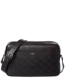 CELINE | Womens | Medium Triomphe Leather Crossbody | Black