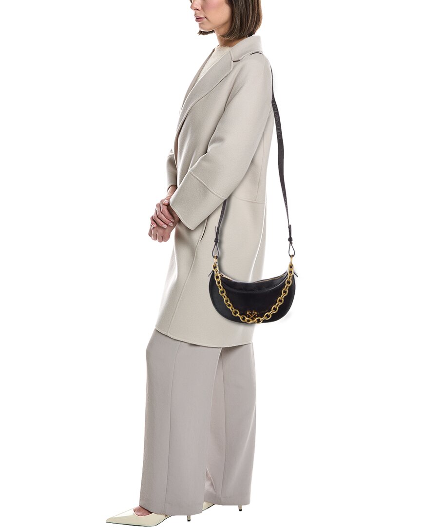 Off-White | Womens | Hemisphere Leather Hobo Bag | Black