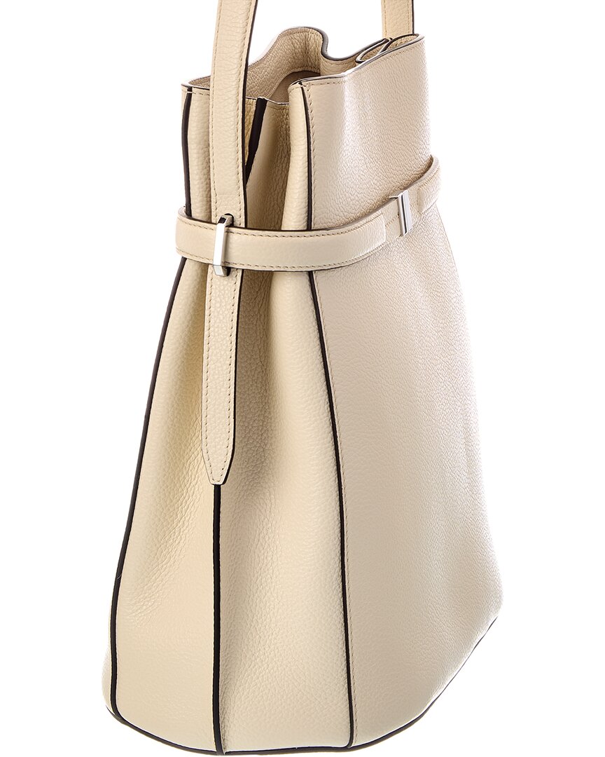 TOTEME | Womens | Belted Leather Bucket Bag | Beige