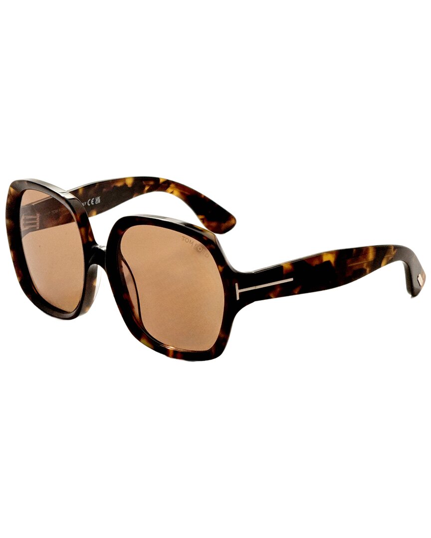 Tom Ford | Womens | FT1221 60mm Sunglasses | Dark Havana | Brown Lens