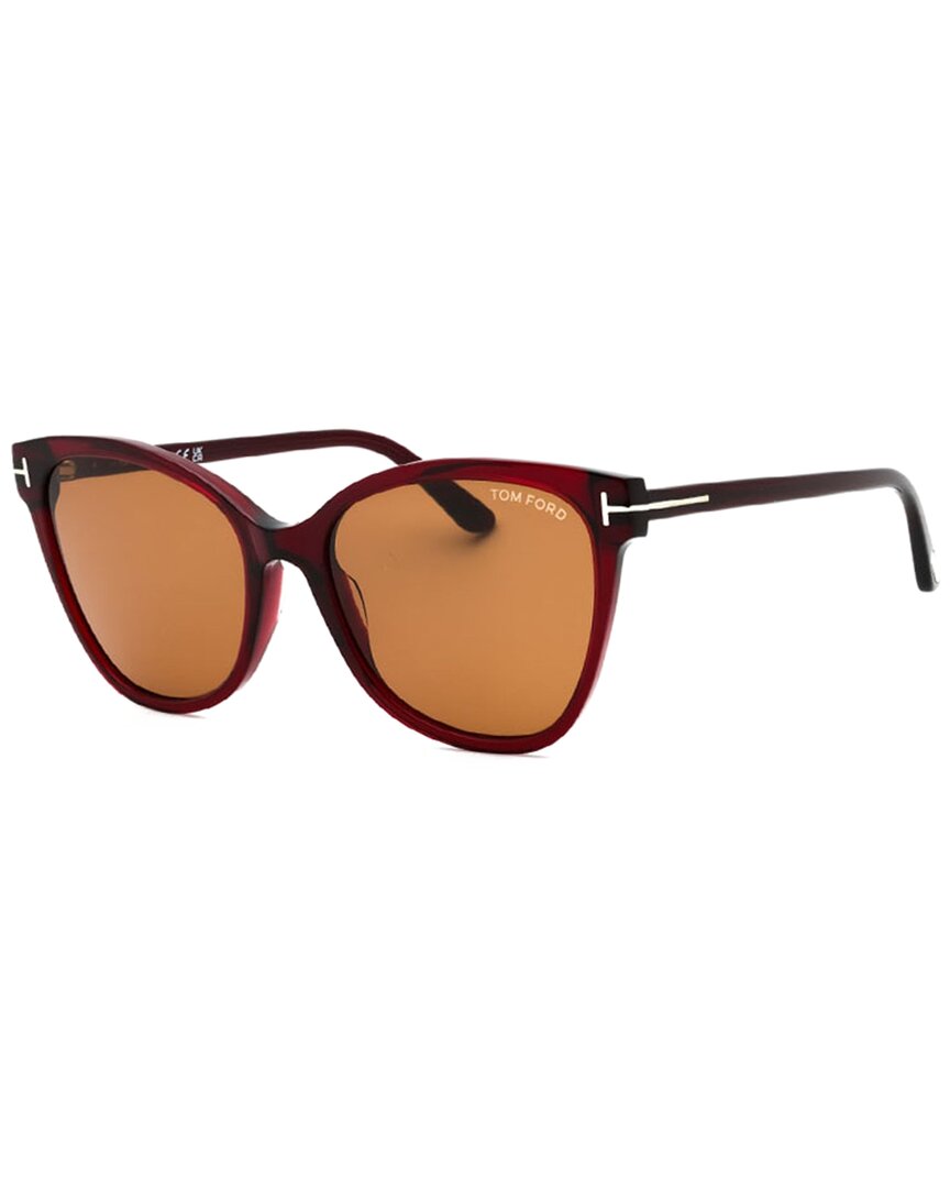 Tom Ford | Womens | FT0844Ani68E 58mm Sunglasses | Shiny Red | Brown Lens
