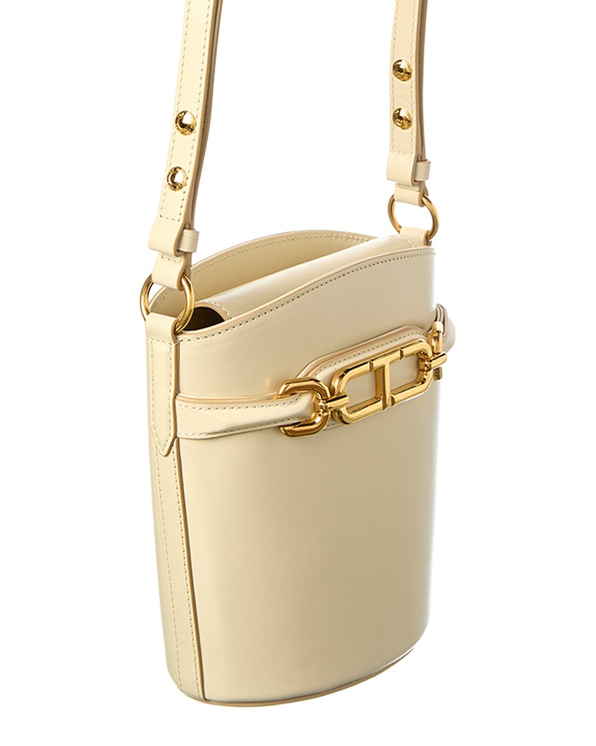 Tom Ford | Womens | Logo Small Leather Bucket Bag | Beige