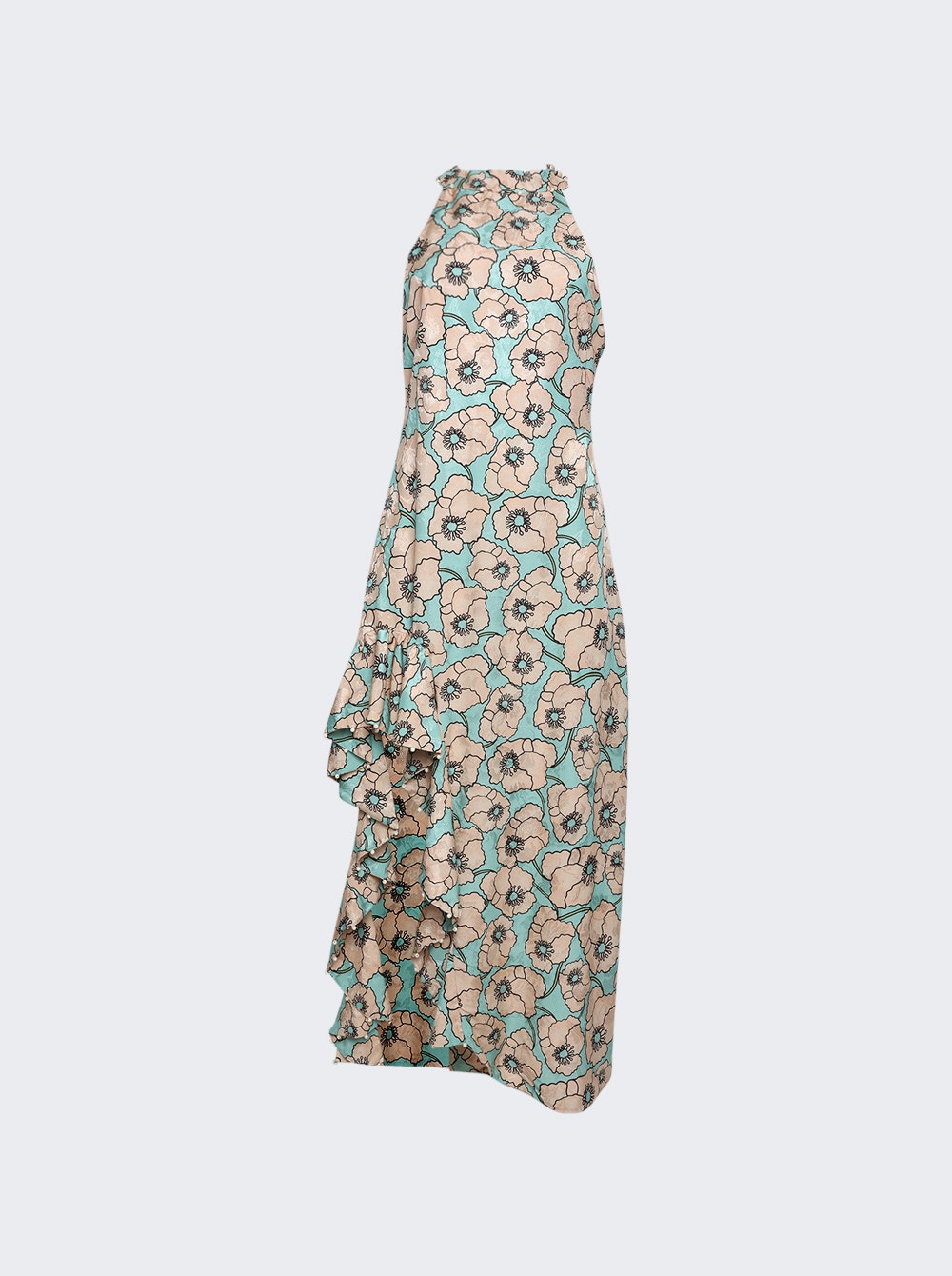 Women | Agua by Agua Bendita | Gerbera Linen Maxi Dress | Blue Floral