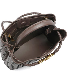 Tiffany & Fred Paris | Womens | Hand-Woven Leather Messenger Bag | Brown
