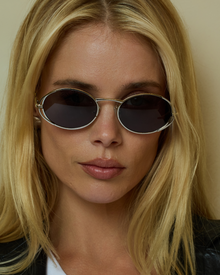St. Tropez Sunglasses | Silver | Smokey Grey Lens