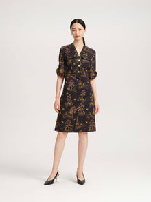 V-Neck Midi Dress | Black