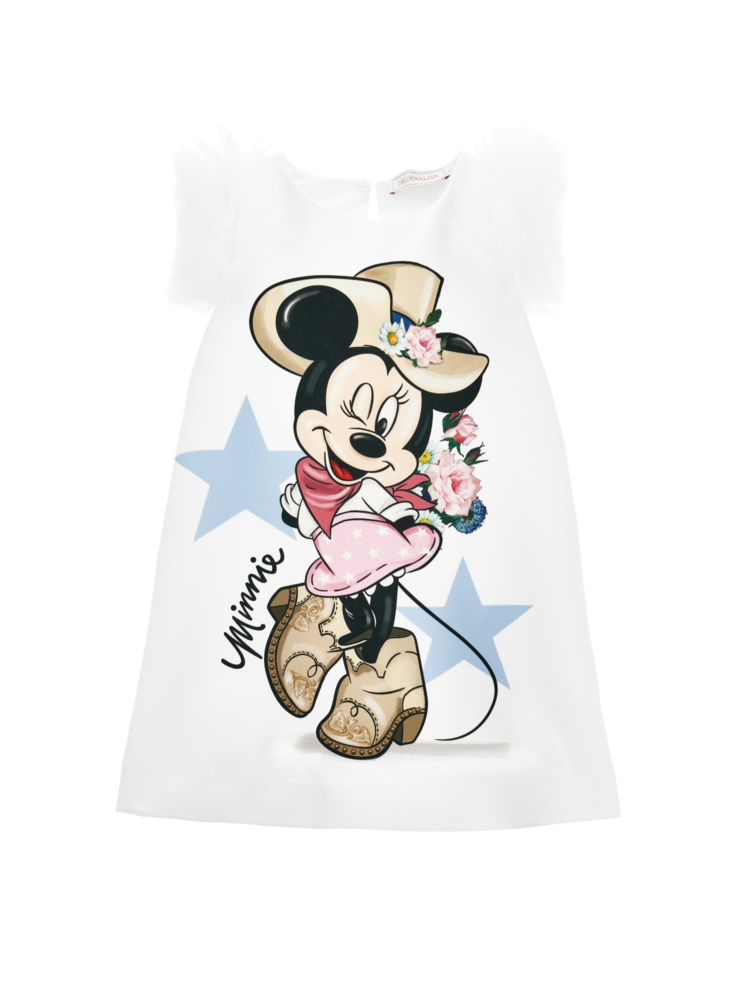Girls | Minnie Crepe Dress | White/FairyTale Pink