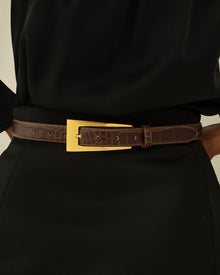 No. 10 Belt | Espresso Croc/Gold