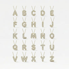 The Pave Bubble Letter Pendant Necklace | Gold Vermeil