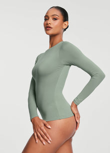 Crew Neck Long Sleeve Top | Sage Green