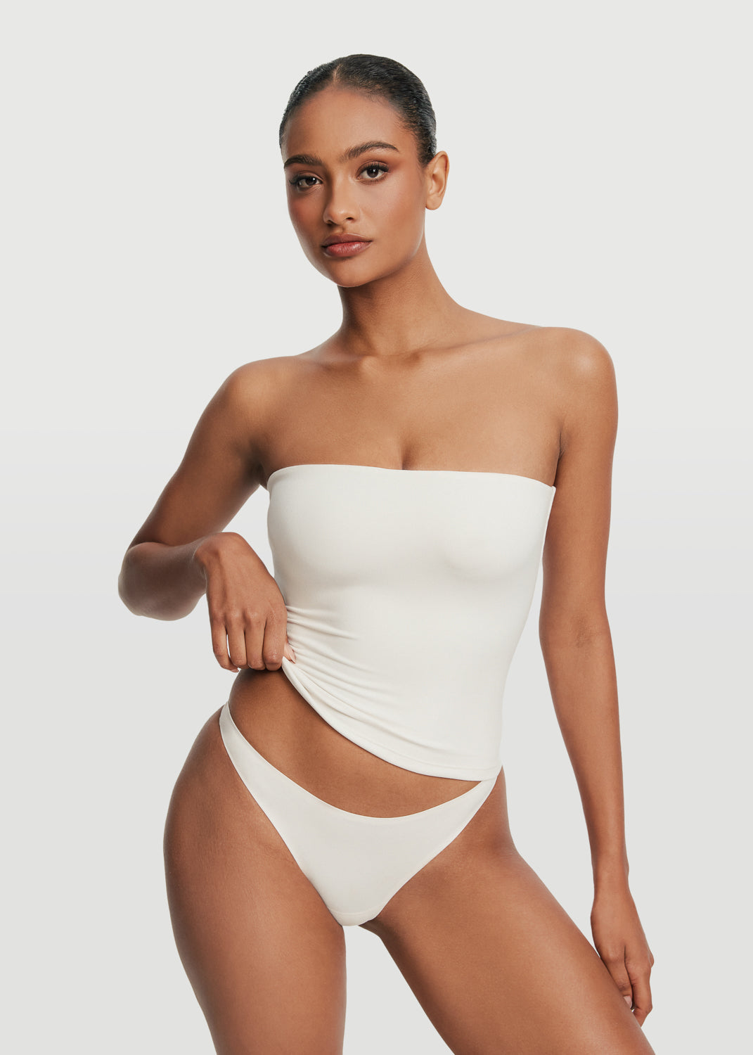 Seamless Full-Length Tube Top | White