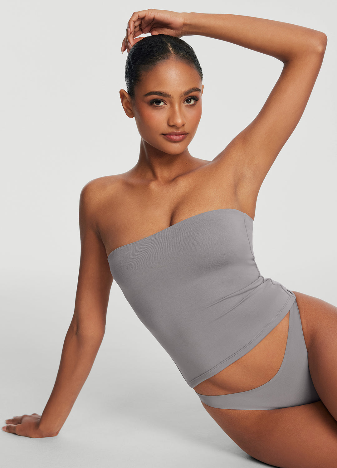 Seamless Full-Length Tube Top | Cool Gray