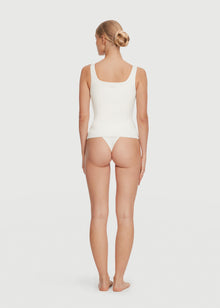 Square Neck Tank Top | White