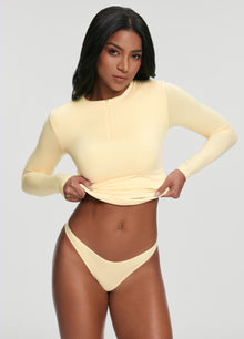 Quarter Zip Long Sleeve Top | Lemon Meringue