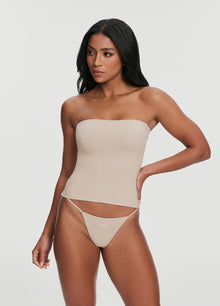 Seamless Full-Length Tube Top | Oat Milk
