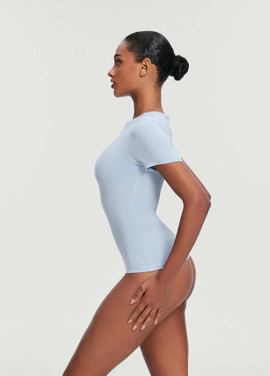 Short Sleeve Crew Neck Top | Sky Blue