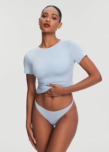 Short Sleeve Crew Neck Top | Sky Blue