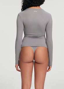 Quarter Zip Long Sleeve Top | Cool Gray