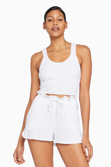 Thalia Organic Rib Shorts | White Organic Rib