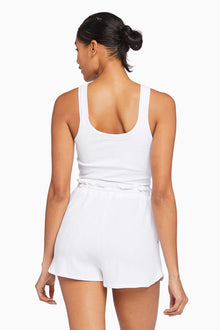 Thalia Organic Rib Shorts | White Organic Rib