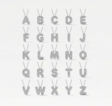 The Pave Bubble Letter Pendant Necklace | Gold Vermeil