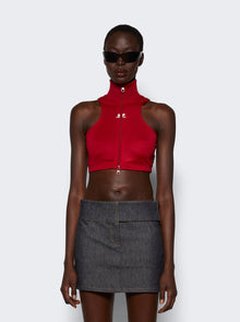 Courrèges | Scuba Tracksuit Interlock Cropped Jacket Ruby | Red