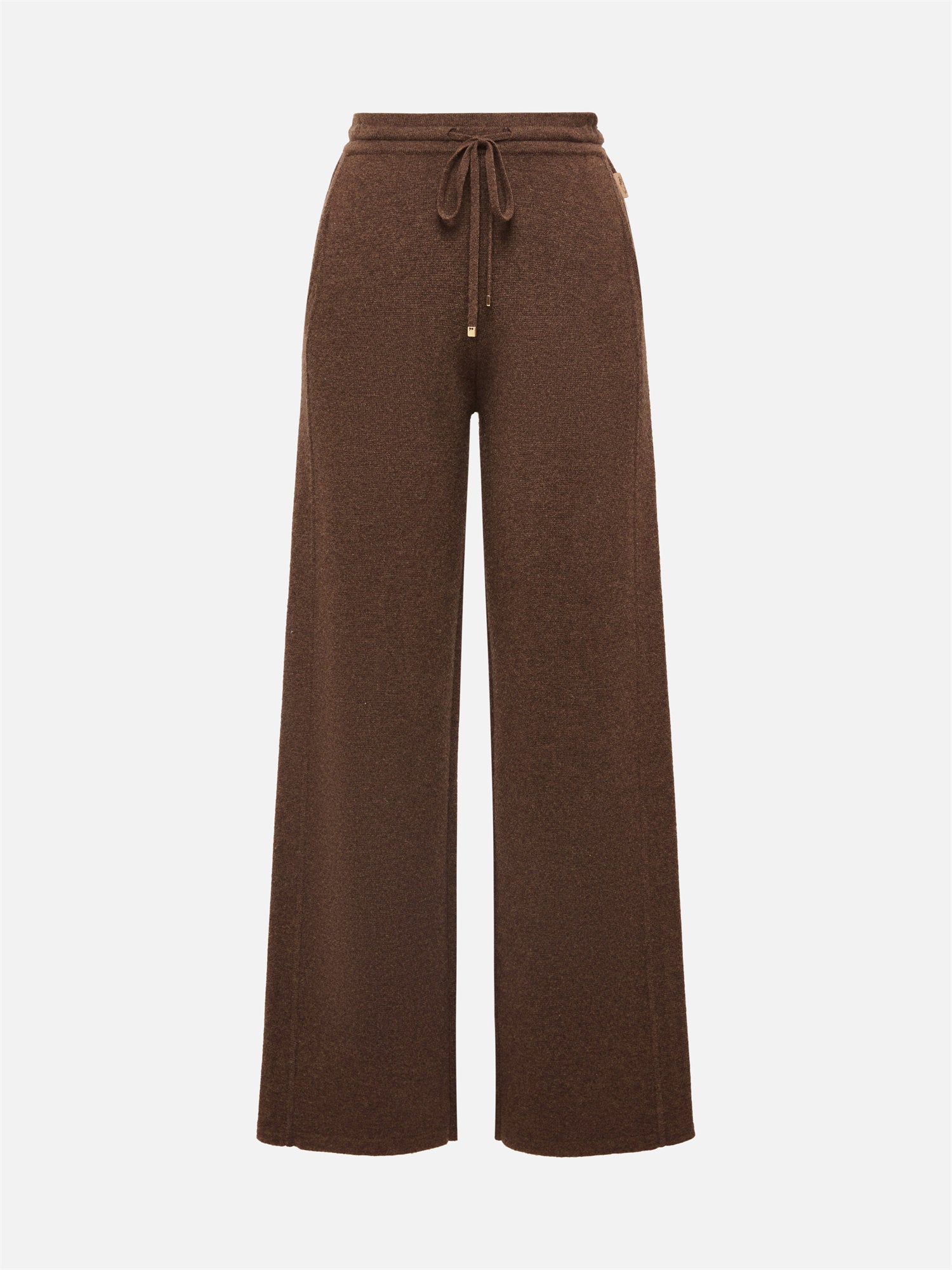 Wide-Leg Knitted Pants | Brown