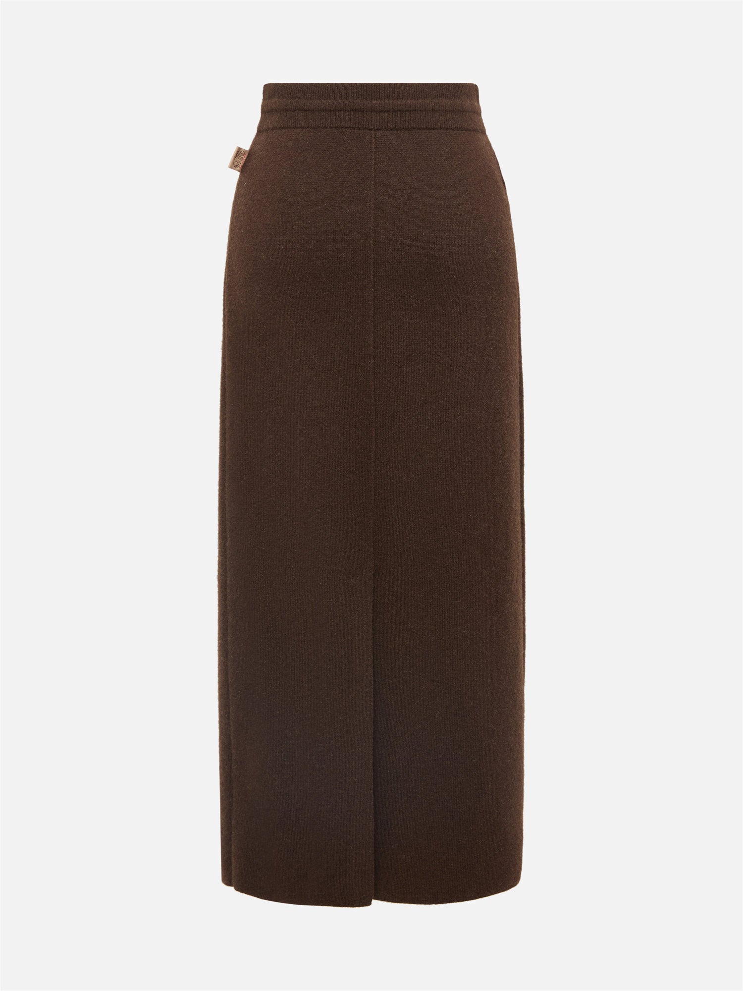 Yak Wool Straight Midi Skirt | Brown