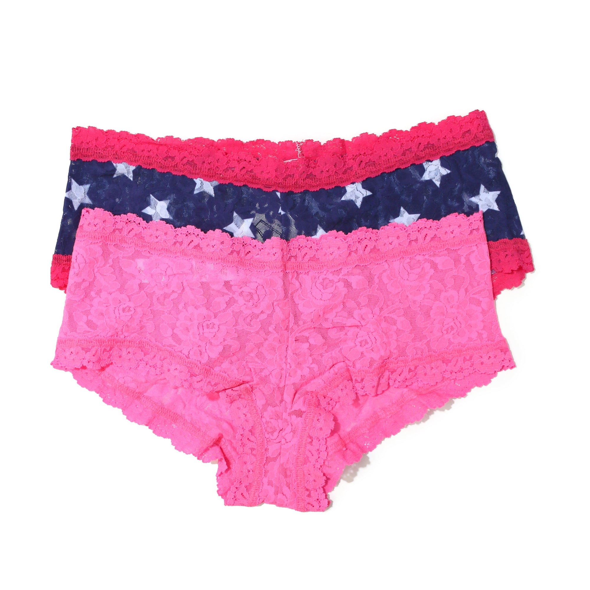 2-Pack Boyshort | All Over Stars/The Iconic Pantone - Fiesta Pink