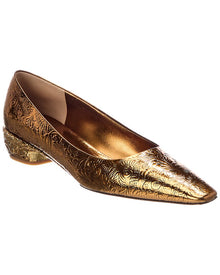 Ferragamo | Womens | Riace Leather Pump | Metallic