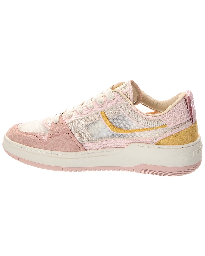 Ferragamo | Womens | Destiny Suede-Trim Sneaker | Pink