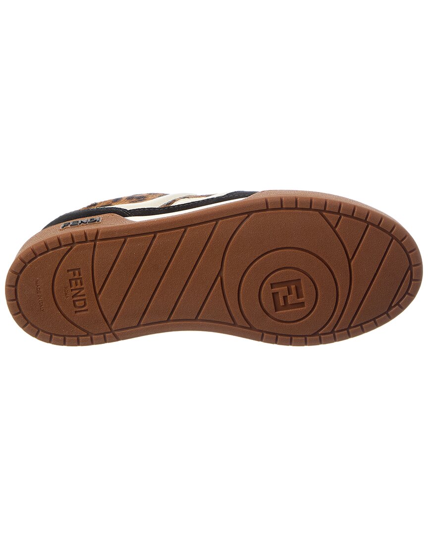 FENDI | Womens | Match Haircalf & Suede Sneaker | Brown Multi