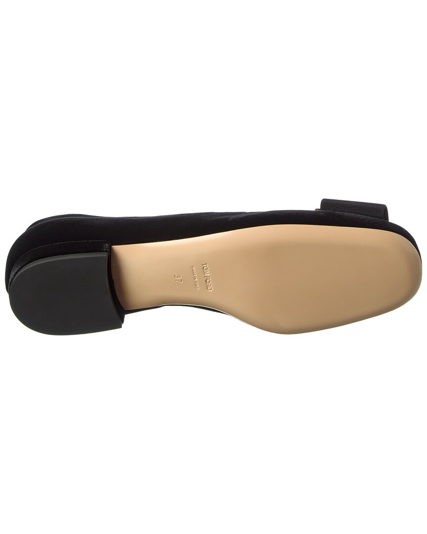 Tom Ford | Womens | Velvet Ballerina Flat | Black