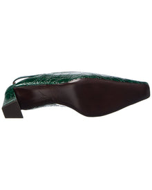 Giuseppe Zanotti | Womens | Brenda 45 Croc-Embossed Leather Slingback Pump | Green