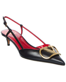 Valentino | Womens | VLogo Signature 40 Leather Slingback Pump | Black