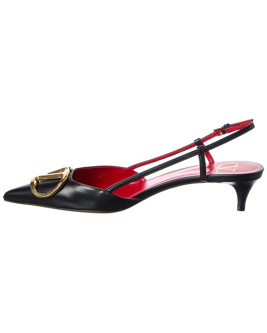 Valentino | Womens | VLogo Signature 40 Leather Slingback Pump | Black