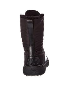 TOD's | Womens | Nylon & Leather Boot | Black