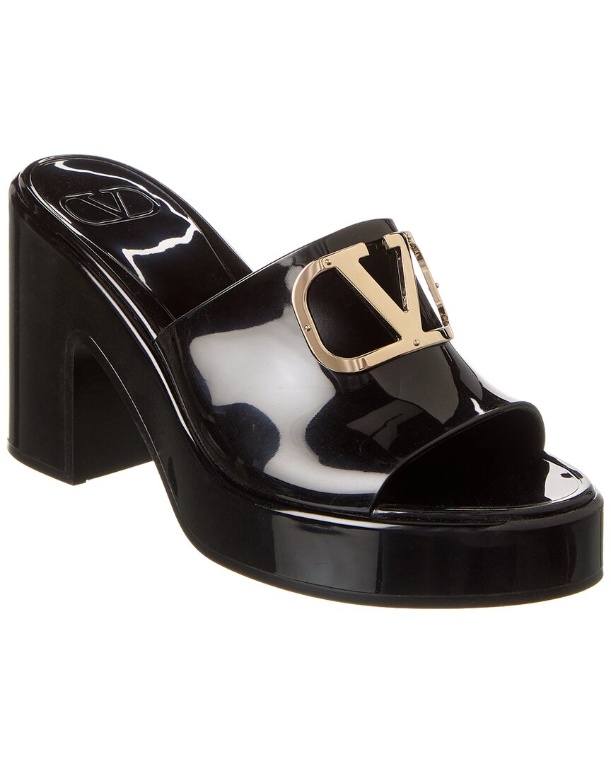 Valentino | Womens | VLogo 80 Rubber Platform Sandal | Black