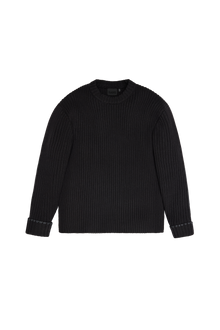 RAINS Sapa Knit Crew Neck Black Long Sleeve