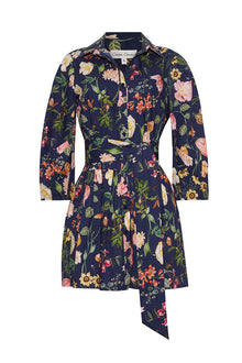 Raya Mini Dress | Stems Evening Blue