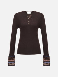 Yak Wool Ethnic Style Pullover | Brown