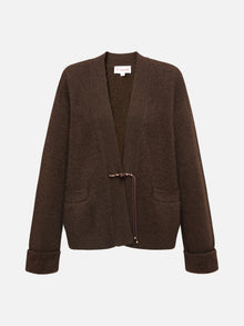 Yak Wool Knitted Cardigan | Brown