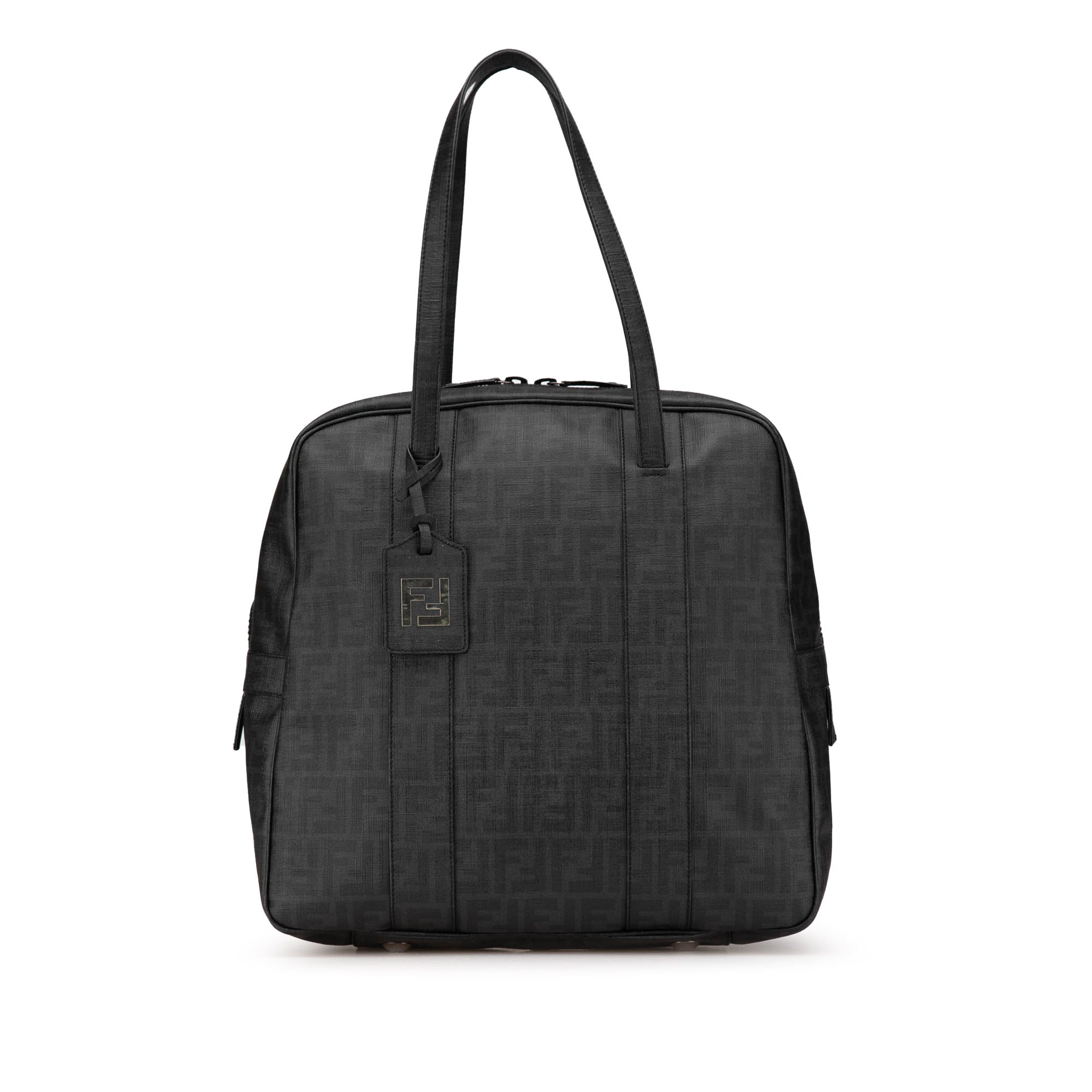 Fendi | Pre-Owned Zucca Coated Canvas Handbag | Gray/Dark Gray