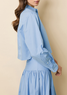 Womens | Cropped Avril Top Poplin | Open Water