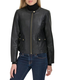 Cole Haan | Womens | Smooth Leather Jacket | Black