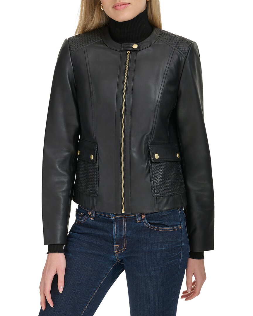 Cole Haan | Womens | Smooth Leather Jacket | Black