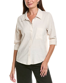 Splendid | Womens | Woven Button-Down Shirt | White